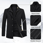Men’s Solid Color Wool Blend Coat