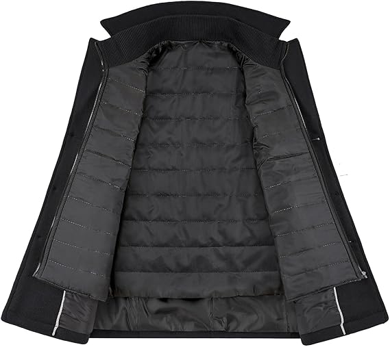 Men’s Solid Color Wool Blend Coat