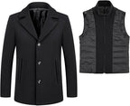 Men’s Solid Color Wool Blend Coat