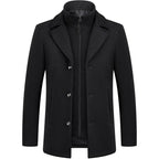 Men’s Solid Color Wool Blend Coat