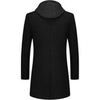 Men’s Wool Blend Coat with Detachable Hood