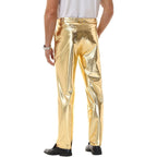 Men’s Elastic Metallic Straight-Leg Party Pants